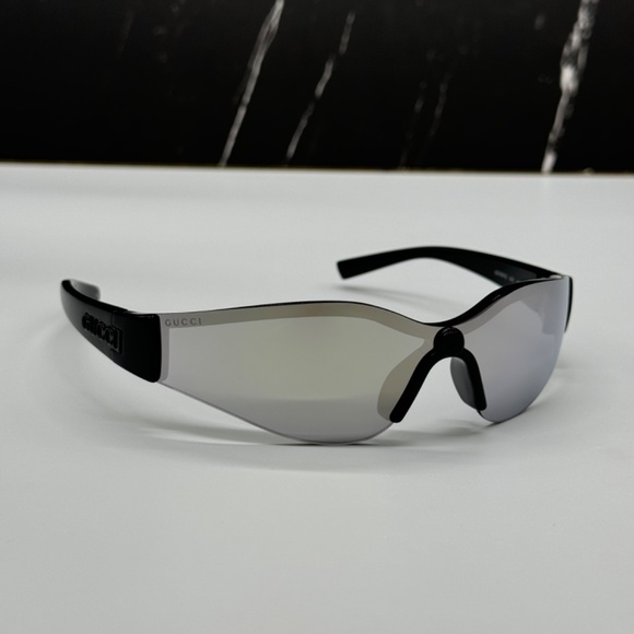 NEW GG1651S 004 GUCCI BLACK SILVER GEOMETRIC UNISEX GUCCI SUNGLASSES - Picture 4 of 12